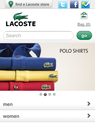 Lacoste Mobile Website